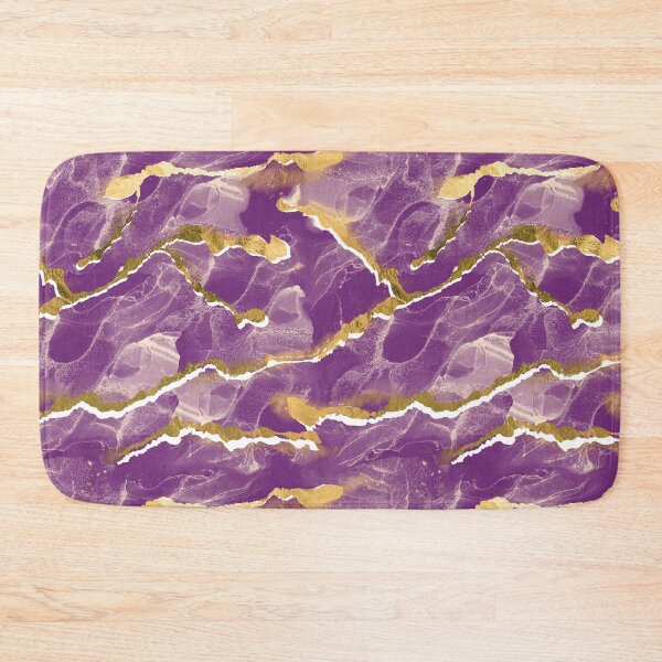 Item preview, Golden Veins Cosmic Violet Marble Abstract designed and sold by susycosta.