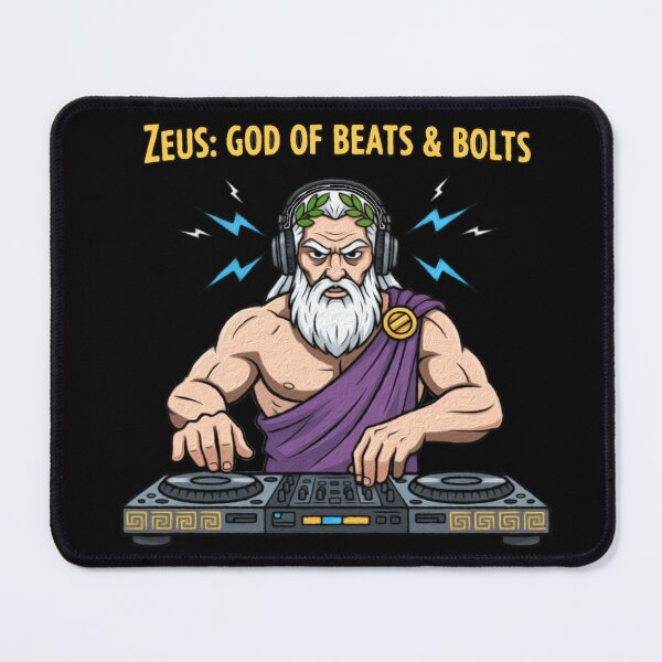 Item preview, Zeus: God of Beats and Bolts - Greek Mythology DJ designed and sold by MythoWorldddd.