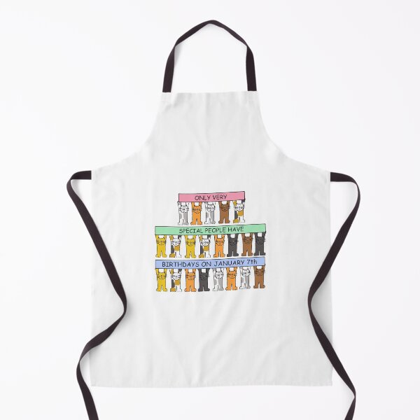 Item preview, January 7th Birthday Cartoon Cats Standing Holding Banners designed and sold by KateTaylor.