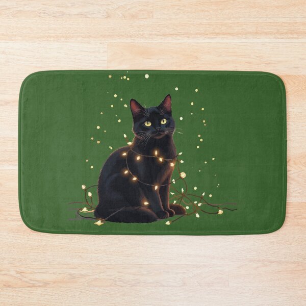 Item preview, Tis the Season To Sparkle Black Cat Entangled In String Lights designed and sold by taiche.