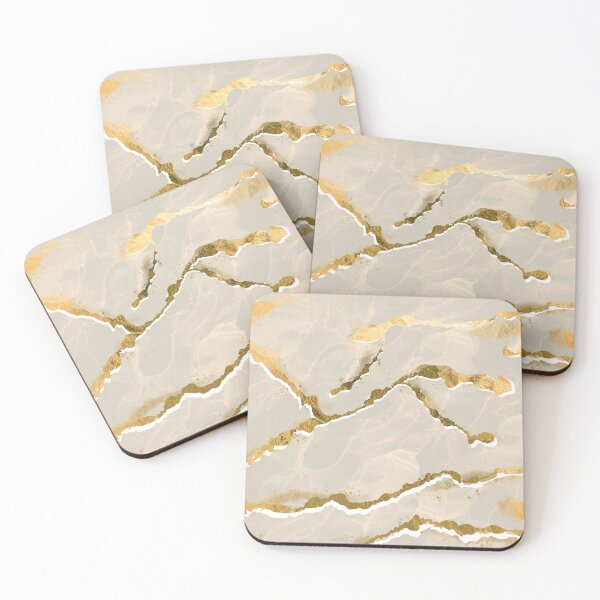 Item preview, Golden Veins Ecru Sand Marble Abstract designed and sold by susycosta.