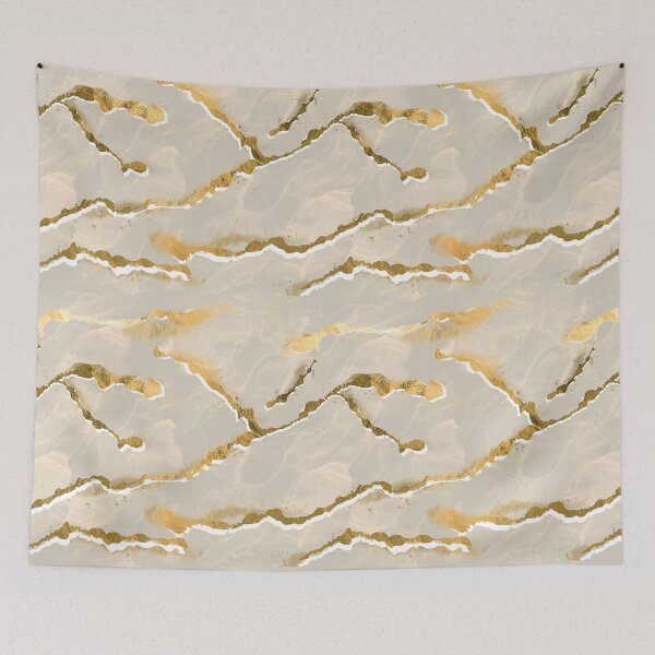 Item preview, Golden Veins Ecru Sand Marble Abstract designed and sold by susycosta.