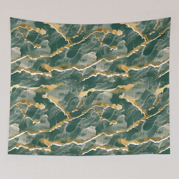 Item preview, Golden Veins Emerald Marble Abstract designed and sold by susycosta.