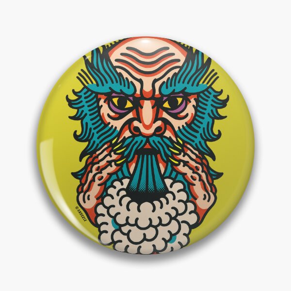 Item preview, Retro Wind Face Sticker – Vintage Comic Weather God Design designed and sold by Skuzzle.