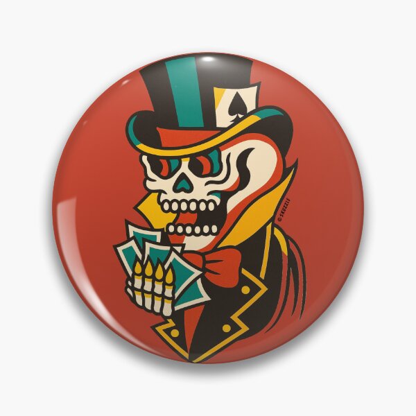 Item preview, Retro Card Player Skull Sticker – Vintage Comic Gambler Design designed and sold by Skuzzle.