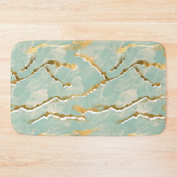Item preview, Golden Veins Mint Whisper Marble Abstract designed and sold by susycosta.