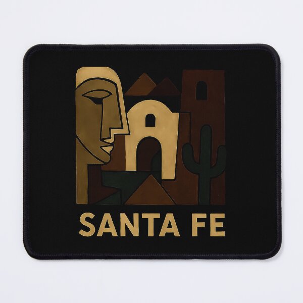 Item preview, Santa Fe Minimal Cubic Art | Colorful Geometric Desert Design on Black Background designed and sold by OzzFrequency.