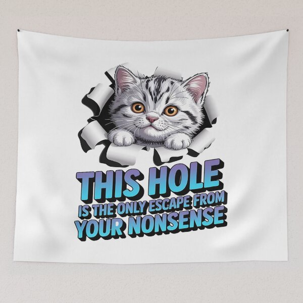 Item preview, Sarcastic cat - Funny cat - Peeking cat - Cat through wall - Judgmental cat - Spy cat - Cat surveillance - Moody cat - Cat hole watcher designed and sold by JansenGS.