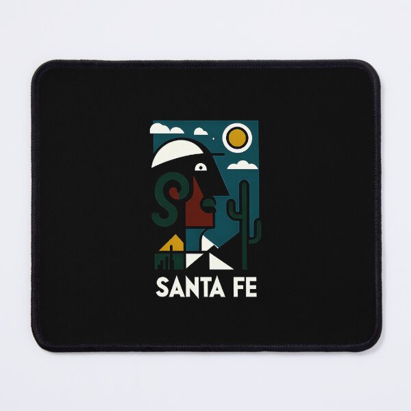 Item preview, Santa Fe Minimal Cubic Art | Colorful Geometric Desert Design on Black Background designed and sold by OzzFrequency.