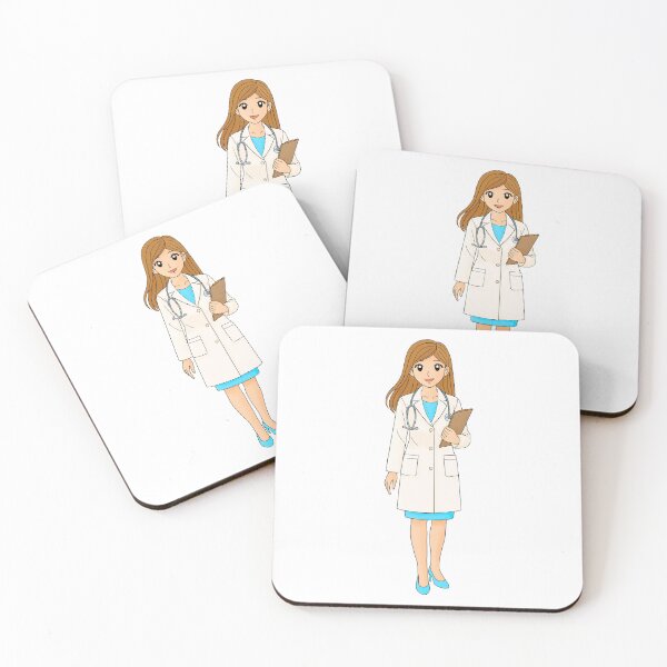Item preview, Cute Female Doctor Cartoon Illustration designed and sold by MooBinArt.