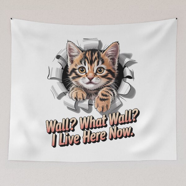 Item preview, Sarcastic cat - Funny cat - Peeking cat - Cat through wall - Judgmental cat - Spy cat - Cat surveillance - Moody cat - Cat hole watcher designed and sold by JansenGS.