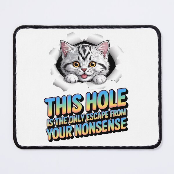 Item preview, Cat with attitude - Peeping pet - Sassy kitty - Cat peeking hole - Wall hole cat - Staring cat - Feline attitude - Cat expression - Unimpressed cat designed and sold by JansenGS.