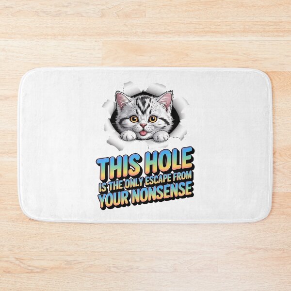 Item preview, Cat with attitude - Peeping pet - Sassy kitty - Cat peeking hole - Wall hole cat - Staring cat - Feline attitude - Cat expression - Unimpressed cat designed and sold by JansenGS.