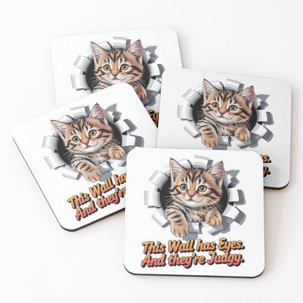 Item preview, Cat with attitude - Peeping pet - Sassy kitty - Cat peeking hole - Wall hole cat - Staring cat - Feline attitude - Cat expression - Unimpressed cat designed and sold by JansenGS.