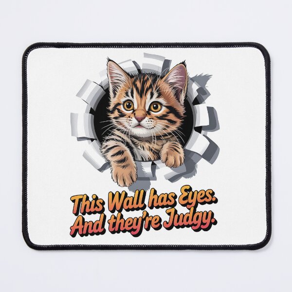 Item preview, Cat with attitude - Peeping pet - Sassy kitty - Cat peeking hole - Wall hole cat - Staring cat - Feline attitude - Cat expression - Unimpressed cat designed and sold by JansenGS.