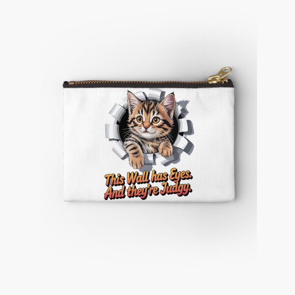 Item preview, Cat with attitude - Peeping pet - Sassy kitty - Cat peeking hole - Wall hole cat - Staring cat - Feline attitude - Cat expression - Unimpressed cat designed and sold by JansenGS.