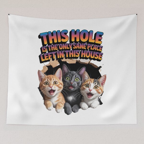 Item preview, Sarcastic cat - Funny cat - Peeking cat - Cat through wall - Judgmental cat - Spy cat - Cat surveillance - Moody cat - Cat hole watcher designed and sold by JansenGS.