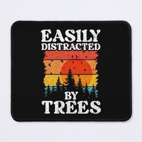 Item preview, Easily Distracted By Trees Retro Sunset Forest Nature Lover Design designed and sold by Dmetalx Art Apparel.