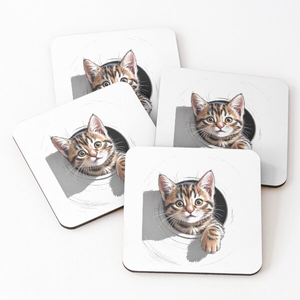 Item preview, Cat with attitude - Peeping pet - Sassy kitty - Cat peeking hole - Wall hole cat - Staring cat - Feline attitude - Cat expression - Unimpressed cat designed and sold by JansenGS.