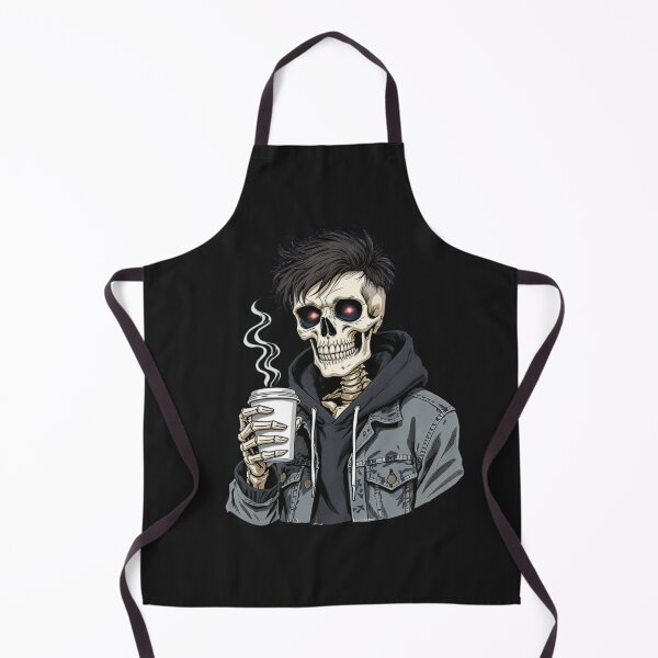 Item preview, Skeleton Boy with Coffee Cup | Cool Gothic Streetwear Kawaii Art designed and sold by ColorSplash123.