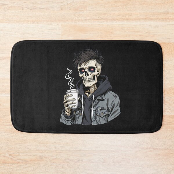 Item preview, Skeleton Boy with Coffee Cup | Cool Gothic Streetwear Kawaii Art designed and sold by ColorSplash123.