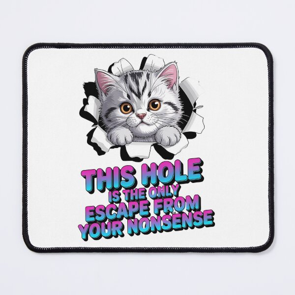 Item preview, Cat with attitude - Peeping pet - Sassy kitty - Cat peeking hole - Wall hole cat - Staring cat - Feline attitude - Cat expression - Unimpressed cat designed and sold by JansenGS.