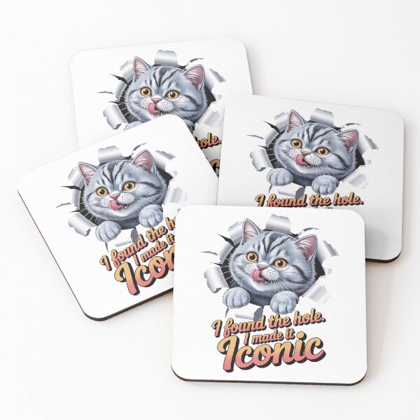 Item preview, Sarcastic cat - Funny cat - Peeking cat - Cat through wall - Judgmental cat - Spy cat - Cat surveillance - Moody cat - Cat hole watcher designed and sold by JansenGS.