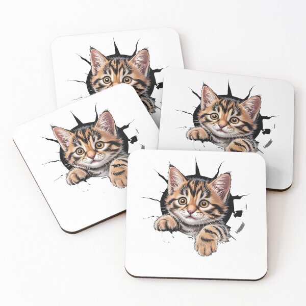 Item preview, Cat with attitude - Peeping pet - Sassy kitty - Cat peeking hole - Wall hole cat - Staring cat - Feline attitude - Cat expression - Unimpressed cat designed and sold by JansenGS.