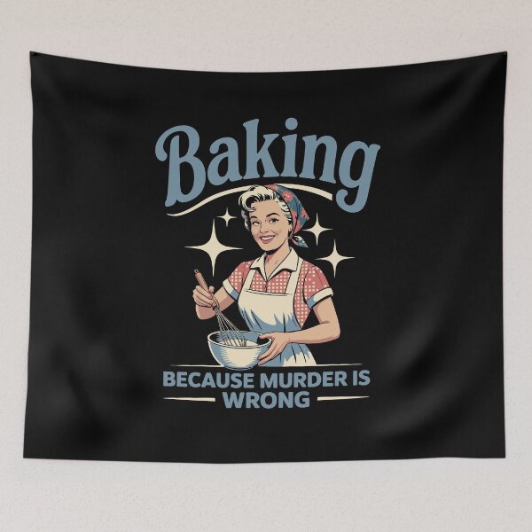 Item preview, Baking Because Murder Is Wrong Funny Baker Mom designed and sold by tmerchtrends.