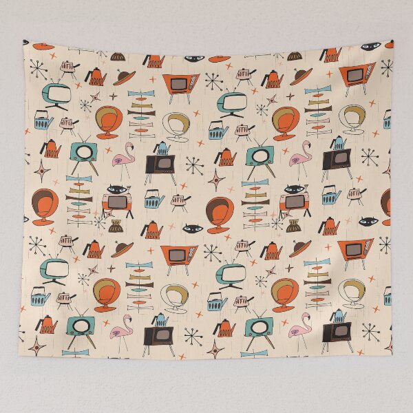 Item preview, Atomic Retro Living Thrift TV Beige designed and sold by susycosta.