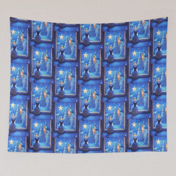 Item preview, Silent Christmas Night with Cat at the Window designed and sold by Ewa Miller.