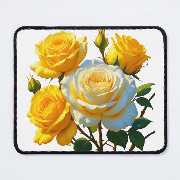 Item preview, Yellow & White Roses in Full Bloom – Sunshine Floral Art designed and sold by BloomingBeauty7.