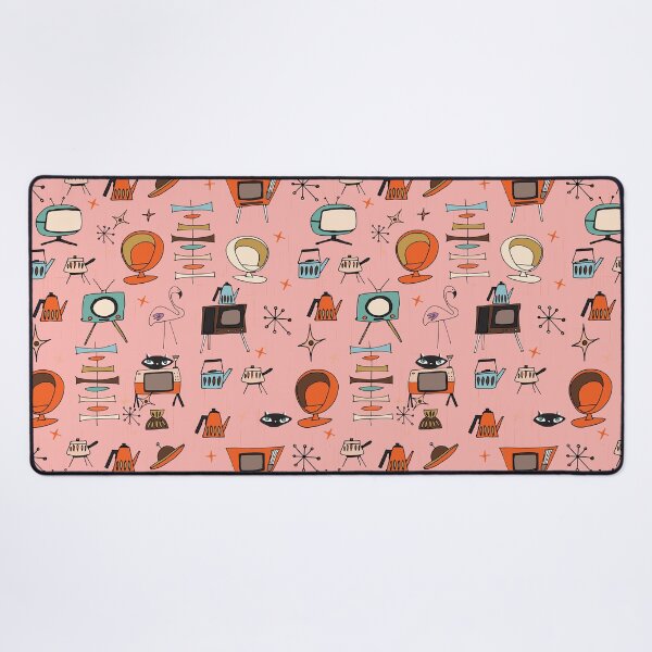 Item preview, Atomic Retro Living Thrift Pink TV Pattern designed and sold by susycosta.