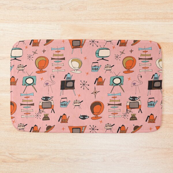 Item preview, Atomic Retro Living Thrift Pink TV Pattern designed and sold by susycosta.