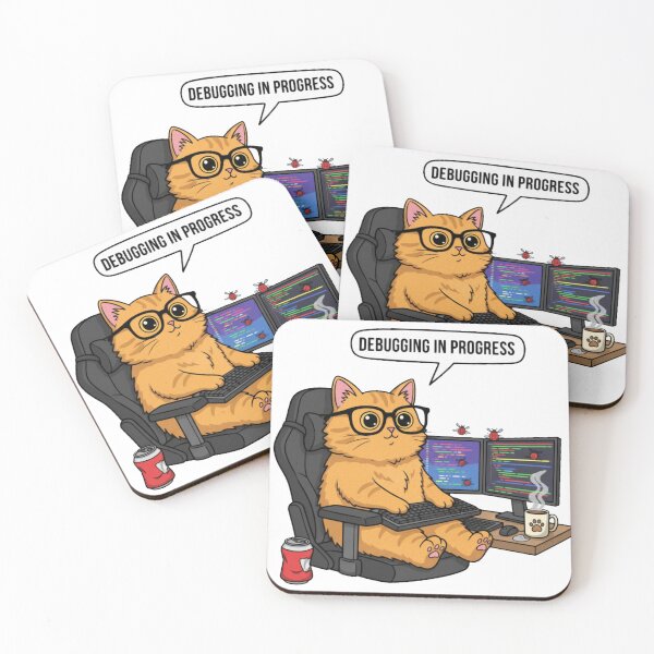 Item preview, Debugging in Progress – Funny Ginger Coding Cat designed and sold by MythoWorldddd.