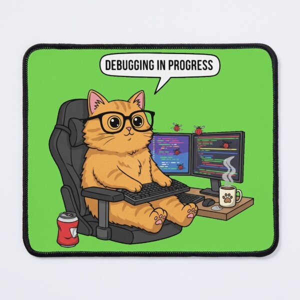 Item preview, Debugging in Progress – Funny Ginger Coding Cat designed and sold by MythoWorldddd.