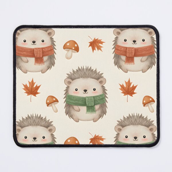 Item preview, Cozy Hedgehogs Autumn Pattern – Kawaii Woodland Design designed and sold by Dino-Lune.