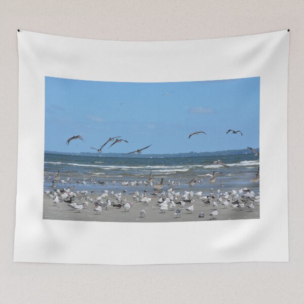 Item preview, Seagull Flock on a Hilton Head Beach designed and sold by LisaWootenPhoto.