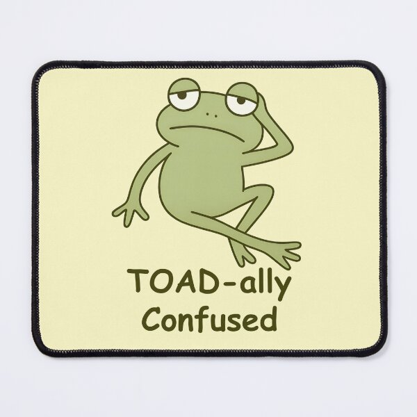 Item preview, Toad-ally Confused – Funny Cartoon Frog Pun designed and sold by Imaginationbeyond.