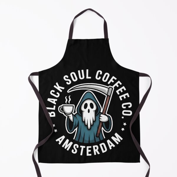 Item preview, Black Soul Coffee Co Amsterdam | Grim Reaper Coffee Design designed and sold by CalmDownZone ⭐️⭐️⭐️⭐️⭐️.