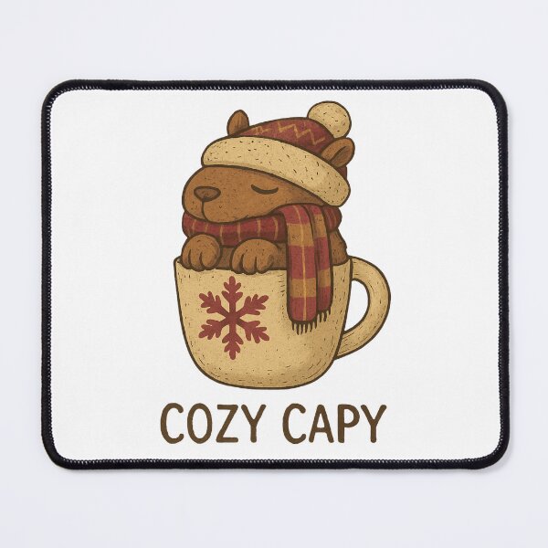 Item preview, Cozy Capy Cute Capybara Winter Christmas Mug Pun designed and sold by haitrieuic96.