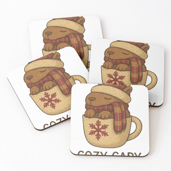Item preview, Cozy Capy Cute Capybara Winter Christmas Mug Pun designed and sold by haitrieuic96.