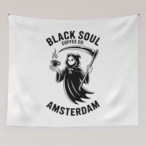 Item preview, Gothic Coffee Club | Skull Barista Amsterdam Design designed and sold by CalmDownZone ⭐️⭐️⭐️⭐️⭐️.