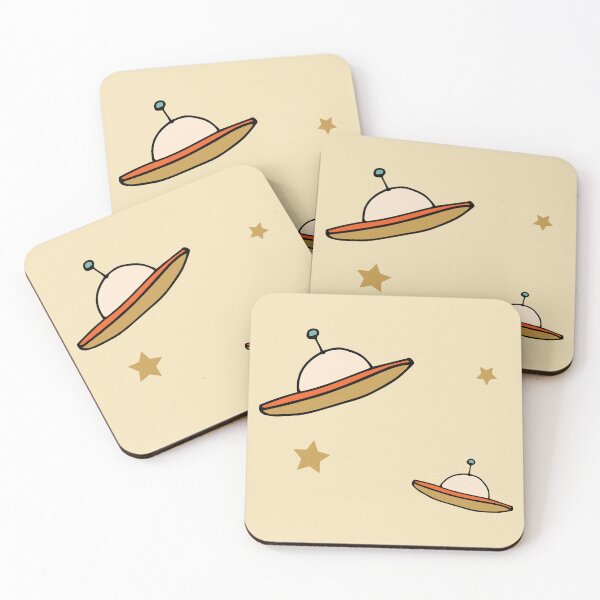 Item preview, Minimal Vintage Retro UFO Space Beige designed and sold by susycosta.