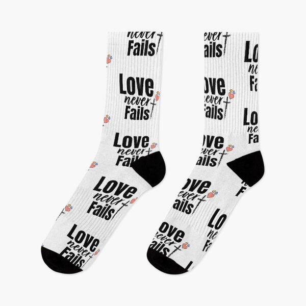Item preview, Love Never Fails – Christian Faith Typography T-Shirt Design designed and sold by CrossCrafted.
