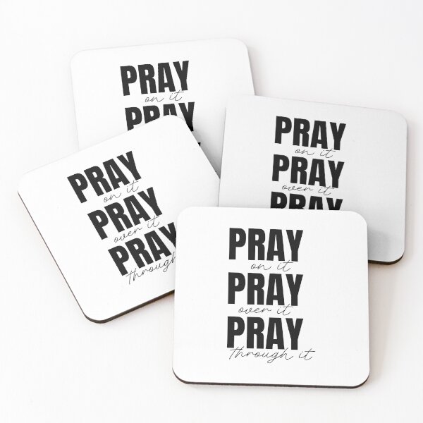 Item preview, Pray On It, Pray Over It, Pray Through It – Christian Faith Typography T-Shirt Design designed and sold by CrossCrafted.