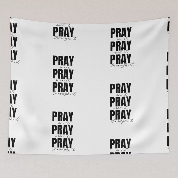 Item preview, Pray On It, Pray Over It, Pray Through It – Christian Faith Typography T-Shirt Design designed and sold by CrossCrafted.