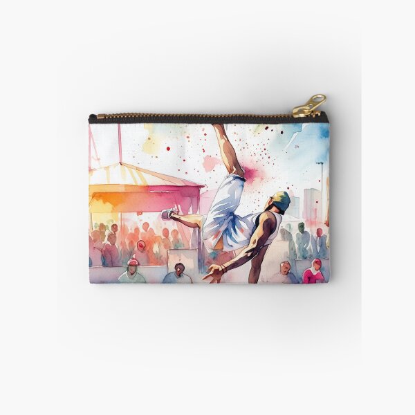 Item preview, Watercolor of a dancer performing a handstand in an urban setting designed and sold by homydesign.