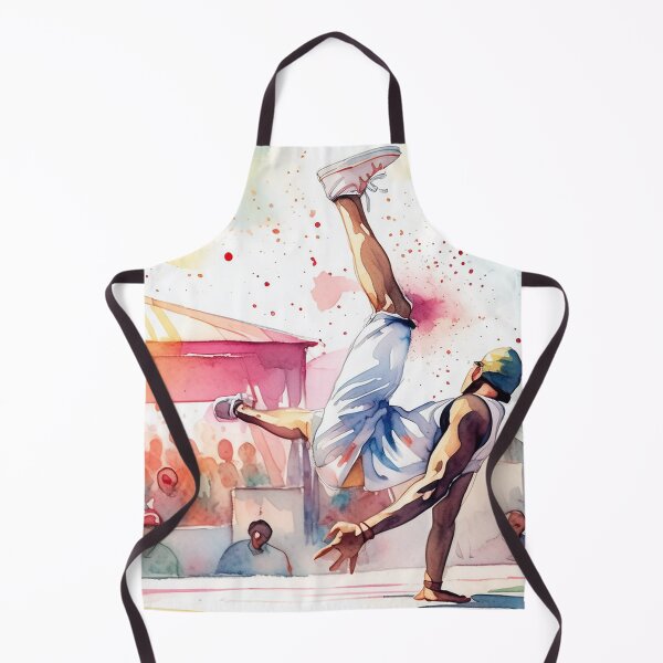 Item preview, Watercolor of a dancer performing a handstand in an urban setting designed and sold by homydesign.