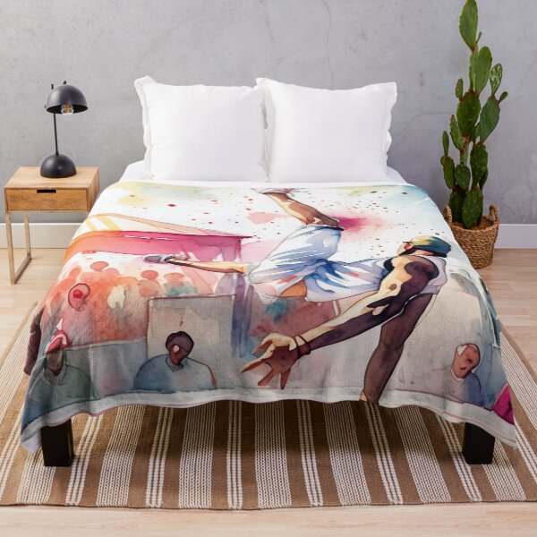 Item preview, Watercolor of a dancer performing a handstand in an urban setting designed and sold by homydesign.